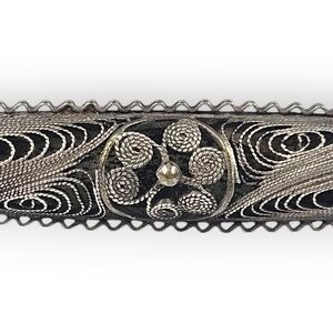 Victorian Cannetille Sterling Brooch Flower Filigree Antique Spun Silver 925